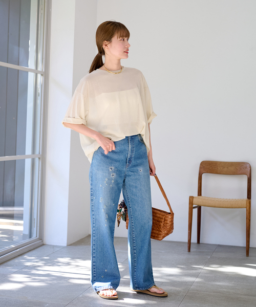 FRAMeWORK（フレームワーク）の「C/NYシアーTEE（Tシャツ/カットソー・レディース・ブラック/サックスブルー/ベージュ・FREE）」の20枚目の写真