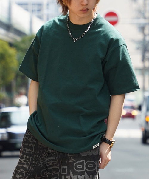 Laufer（ロイファー）の「【Laufer】USAコットン ピスネーム ヘビーウェイトTシャツ / USA Cotton Pith Name Heavy Weight T-Shirt（Tシャツ/カットソー・メンズ・ダークグリーン/サンドベージュ/ブラック/ホワイト/ネイビー・M/L/XL）」の4枚目の写真