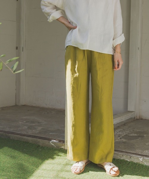 新品タグ付◆ S グリーンDOORS リネンイージーパンツ URBAN RESEARCH DOORS パンツ リネンイージーパンツ レディース