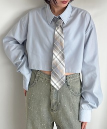 apres jour mignon | ネクタイ付きクロップドシャツ【ZOZOTOWN限定アイテム】(シャツ/ブラウス)