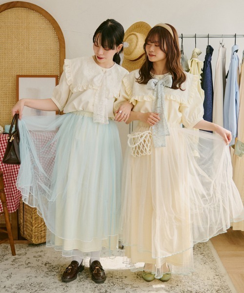 DOROTHY☆ドロシー☆ブラウス＆スカート☆グレー DOROTHY ドロシー レース 花 スカート セットアップ - メルカリ
