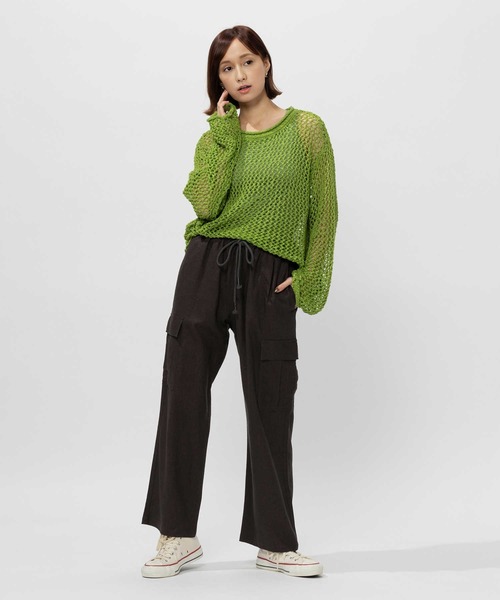 BACK NUMBER（バックナンバー）の「【BACK NUMBER】接触冷感カーゴイージーパンツ（カーゴパンツ・レディース・ダークグレー/カーキブラウン・S/M/L）」の12枚目の写真