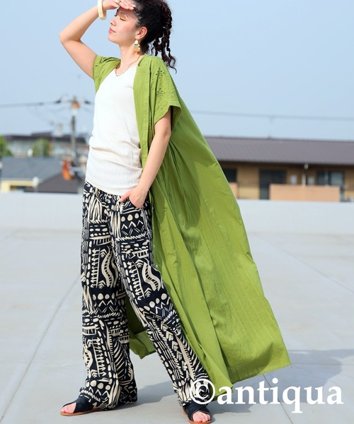 antiqua(アンティカ)の「シャツワンピース(シャツワンピース・レディース・ライトグリーン/ブラック・R/P)」の22枚目の写真