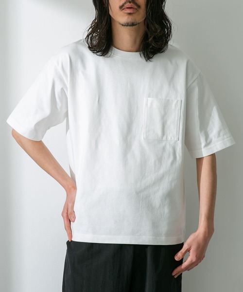 URBAN RESEARCH Sonny Label（アーバンリサーチサニーレーベル）の「ヘビーウェイトショートスリーブTシャツ（Tシャツ/カットソー・メンズ・オフホワイト/ネイビー/パープル/オレンジ・MEDIUM/LARGE）」の16枚目の写真