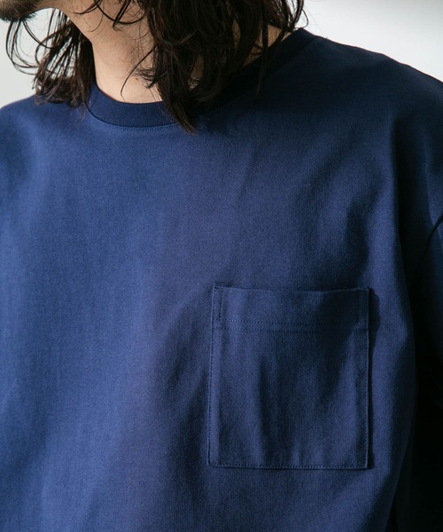 URBAN RESEARCH Sonny Label（アーバンリサーチサニーレーベル）の「ヘビーウェイトショートスリーブTシャツ（Tシャツ/カットソー・メンズ・オフホワイト/ネイビー/パープル/オレンジ・MEDIUM/LARGE）」の9枚目の写真