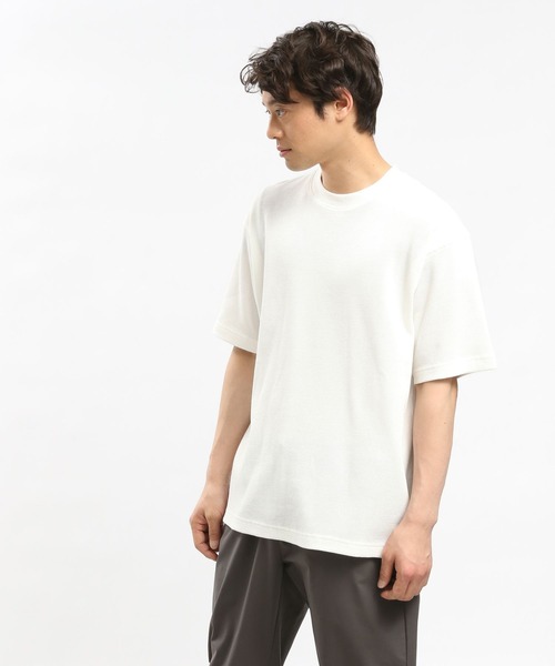 GLOBAL WORK Smile Seed Store（グローバルワーク スマイルシードストア）の「速乾ワッフルＴシャツ半袖/991893（Tシャツ/カットソー・メンズ・グレイッシュベージュ/ブラック/グレー/オフホワイト・SMALL/X-LARGE/MEDIUM/LARGE）」の9枚目の写真