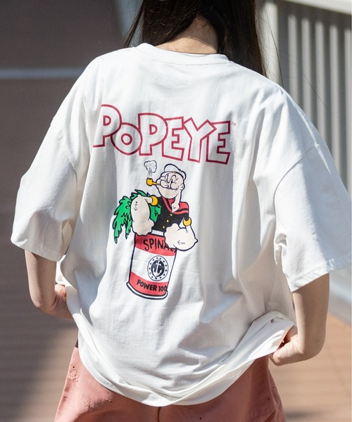 JOHN'S CLOSET(ジョンズクローゼット)の「【40I】POPYE Oversize Print Tee(Tシャツ/カットソー・メンズ・ホワイト系その他4/ホワイト系その他3/ミント/オレンジ/グリーン系その他3/ブルー系その他3/グレー系その他3/ブラック系その他3/グリーン・MEDIUM/X-LARGE/LARGE)」の3枚目の写真