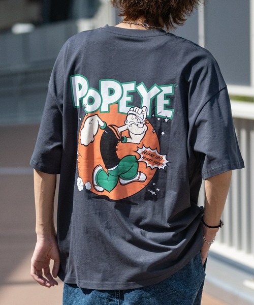 JOHN'S CLOSET(ジョンズクローゼット)の「【40I】POPYE Oversize Print Tee(Tシャツ/カットソー・メンズ・ホワイト系その他4/ホワイト系その他3/ミント/オレンジ/グリーン系その他3/ブルー系その他3/グレー系その他3/ブラック系その他3/グリーン・MEDIUM/X-LARGE/LARGE)」の5枚目の写真