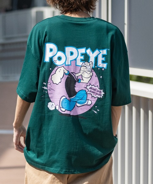 JOHN'S CLOSET(ジョンズクローゼット)の「【40I】POPYE Oversize Print Tee(Tシャツ/カットソー・メンズ・ホワイト系その他4/ホワイト系その他3/ミント/オレンジ/グリーン系その他3/ブルー系その他3/グレー系その他3/ブラック系その他3/グリーン・MEDIUM/X-LARGE/LARGE)」の7枚目の写真