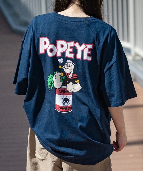 JOHN'S CLOSET(ジョンズクローゼット)の「【40I】POPYE Oversize Print Tee(Tシャツ/カットソー・メンズ・ホワイト系その他4/ホワイト系その他3/ミント/オレンジ/グリーン系その他3/ブルー系その他3/グレー系その他3/ブラック系その他3/グリーン・MEDIUM/X-LARGE/LARGE)」の8枚目の写真