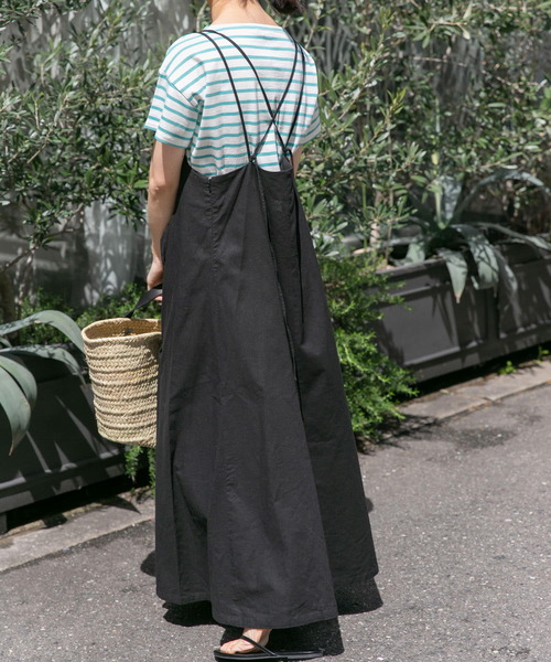 FORK&SPOON（フォークアンドスプーン）の「FORK&SPOON　コットンリネンキャミソールワンピース（ワンピース・レディース・ホワイト系その他/ブラック・1）」の3枚目の写真