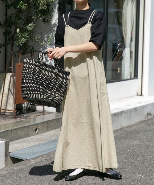 FORK&SPOON（フォークアンドスプーン）の「FORK&SPOON　コットンリネンキャミソールワンピース（ワンピース・レディース・ホワイト系その他/ブラック・1）」の8枚目の写真