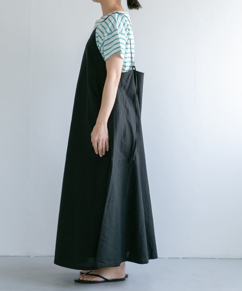 FORK&SPOON（フォークアンドスプーン）の「FORK&SPOON　コットンリネンキャミソールワンピース（ワンピース・レディース・ホワイト系その他/ブラック・1）」の18枚目の写真