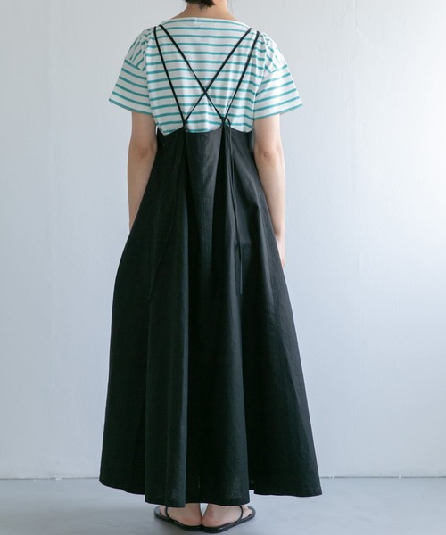 FORK&SPOON（フォークアンドスプーン）の「FORK&SPOON　コットンリネンキャミソールワンピース（ワンピース・レディース・ホワイト系その他/ブラック・1）」の19枚目の写真