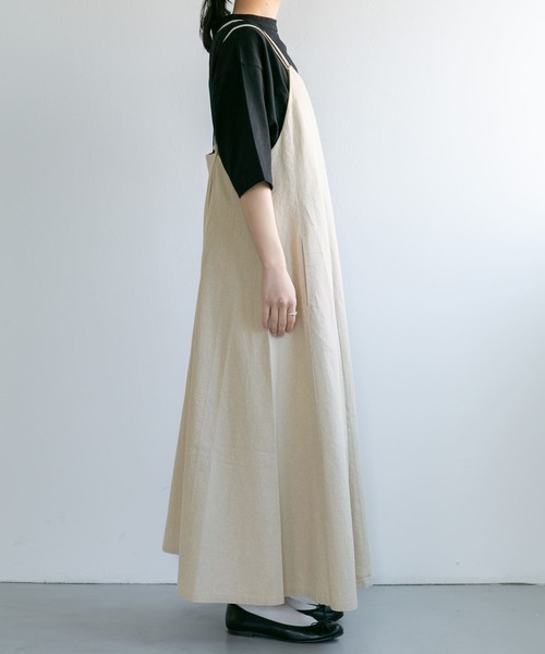 FORK&SPOON（フォークアンドスプーン）の「FORK&SPOON　コットンリネンキャミソールワンピース（ワンピース・レディース・ホワイト系その他/ブラック・1）」の21枚目の写真