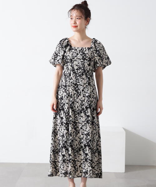 N.（N. Natural Beauty Basic）（エヌエヌナチュラルビューティーベーシック）の「◆スクエアネックバルーンプリントワンピース（ワンピース・レディース・グレー系その他/ブラック系その他・MEDIUM/SMALL）」の16枚目の写真