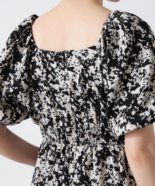 N.（N. Natural Beauty Basic）（エヌエヌナチュラルビューティーベーシック）の「◆スクエアネックバルーンプリントワンピース（ワンピース・レディース・グレー系その他/ブラック系その他・MEDIUM/SMALL）」の20枚目の写真