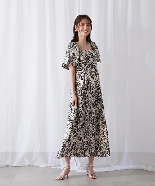 N.（N. Natural Beauty Basic）（エヌエヌナチュラルビューティーベーシック）の「◆スクエアネックバルーンプリントワンピース（ワンピース・レディース・グレー系その他/ブラック系その他・MEDIUM/SMALL）」の13枚目の写真