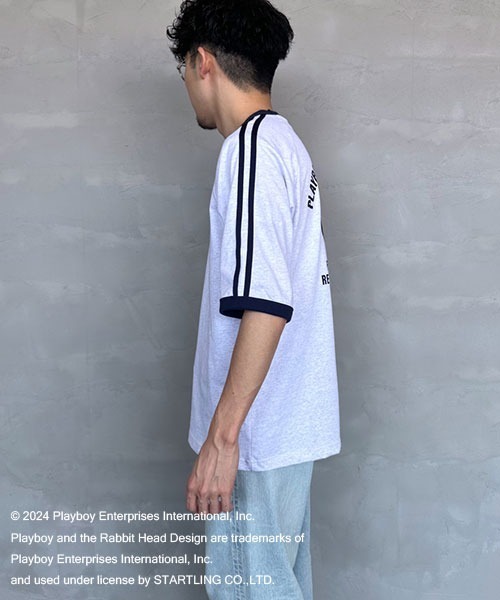 PLAYBOY（プレイボーイ）の「【WEB限定】[PLAYBOY×SEQUENZ/プレイボーイ×シークエンズ] バックプリントラインTシャツ（Tシャツ/カットソー・レディース・ブラック/オートミール・M/L）」の17枚目の写真