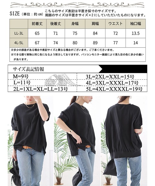 GOLDJAPAN(ゴールドジャパン)の「カットアウトスリーブラウンドネックニット【大きいサイズ対応】(ニット/セーター・レディース・杢グレー/オフホワイト/ブラック/ネイビー・LL~3L/4L~5L)」の11枚目の写真