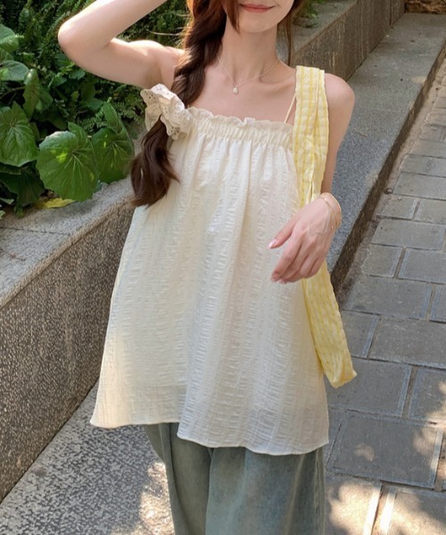Sibra（シブラ）の「フリルキャミソール（キャミソール・レディース・アイボリー/ブラック/ホワイト・M）」の20枚目の写真