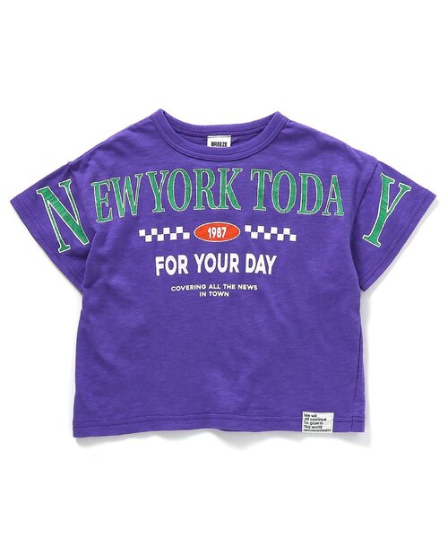 BREEZE(ブリーズ)の「【リンク・ユニセックス】5柄カレッジTシャツ_80~160cm展開_一部WEB限定サイズ(Tシャツ/カットソー・キッズ・チャコール/オレンジ/イエロー/オフホワイト/パープル・130/140/120/150/160/80/90/100/110)」の3枚目の写真