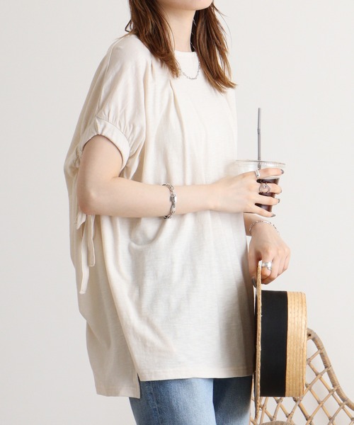 Arinomama(アリノママ)の「Arinomama SZスラブ ストレッチルーズプルオーバー(Tシャツ/カットソー・レディース・ブラック/アイボリー/ライトカーキ/イエロー・FREE)」の7枚目の写真