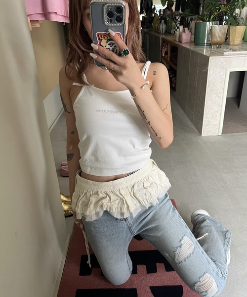 Moromoro2（モロモロ）の「ラインストーン タイトキャミソール BX1815