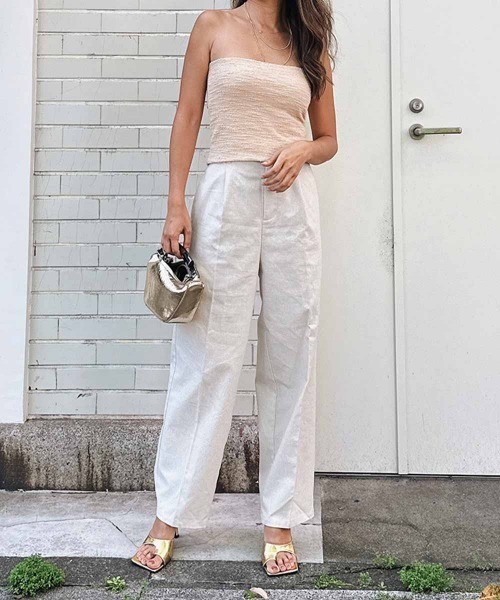 esutoreja(エストレジャ)の「シンプルチューブトップ(チューブトップ・レディース・ベージュ/ホワイト×ブラック/ホワイト・FREE)」の7枚目の写真