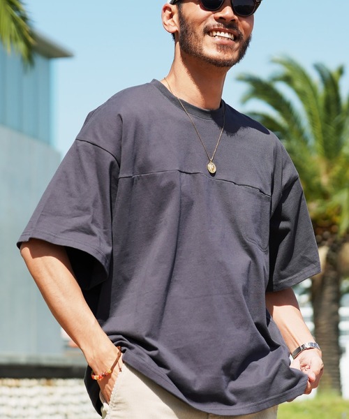 jiggys shop(ジギーズショップ)の「スイッチングポケット無地Tシャツ(Tシャツ/カットソー・メンズ・グレー系その他/ネイビー/ブラック/チャコールグレー/ホワイト・MEDIUM/LARGE/X-LARGE)」の3枚目の写真