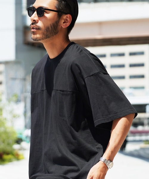 jiggys shop(ジギーズショップ)の「スイッチングポケット無地Tシャツ(Tシャツ/カットソー・メンズ・グレー系その他/ネイビー/ブラック/チャコールグレー/ホワイト・MEDIUM/LARGE/X-LARGE)」の2枚目の写真