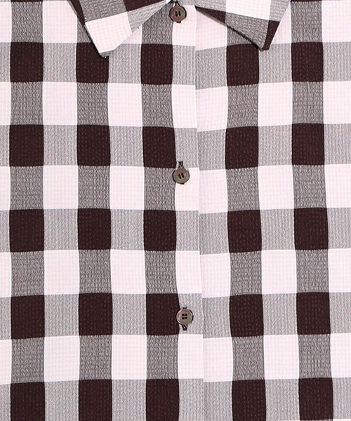 PUNYUS（プニュズ）の「ギンガムチェックオーバーシャツ（シャツ/ブラウス・レディース・ブラウン/グリーン/ピンク・3/4）」の19枚目の写真