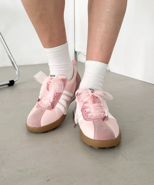 CLEA（クレア）の「【靴紐2点SET】サイドラインジャーマントレーナースニーカー（スニーカー・レディース・ブラック/アイボリー/シルバー/ピンク・23.5cm/24.5cm）」の19枚目の写真