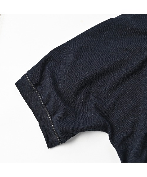 45R 希少柄ドルマン カットソー プルオーバー インディゴ　Tシャツ 45R45年ものがたり四角Tシャツ 3枚セット（インディゴ）: WOMEN｜45R