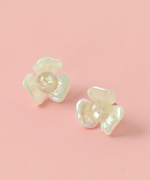 ラメフラワーピアス