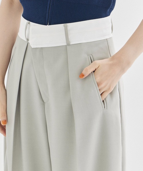 STUDIOUS（ステュディオス）の「【STUDIOUS/ステュディオス】アシンメトリックフロントトラウザーパンツ（スラックス・レディース・ピンク/グレー/ライトベージュ・1/2）」の14枚目の写真