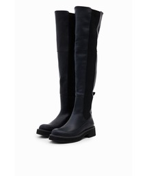 Desigual（デシグアル）の「LENA OTK厚底ニーハイブーツブラックPU（ブーツ）」