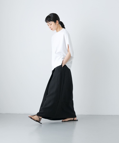 かぐれ ワイドカットソー プルオーバー ブラック かぐれ（カグレ）の「ワイド5分袖プルオーバー（Tシャツ