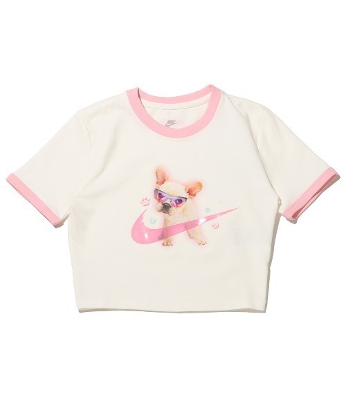 NIKE(ナイキ)の「NIKE AS W NSW TEE SLIM CRP GCEL / ナイキ ウィメンズ NSW スリム CRP GCEL S/S Tシャツ 【SP】(Tシャツ/カットソー・レディース・ピンク/ホワイト・L/M/S/XS)」の2枚目の写真