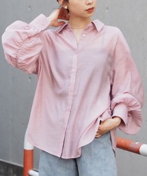 tiptop（ティップトップ）の「バックギャザーシアーBIGシャツ（シャツ/ブラウス）」