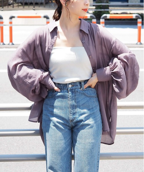 tiptop（ティップトップ）の「バックギャザーシアーBIGシャツ