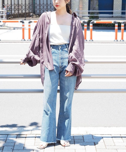 tiptop（ティップトップ）の「バックギャザーシアーBIGシャツ