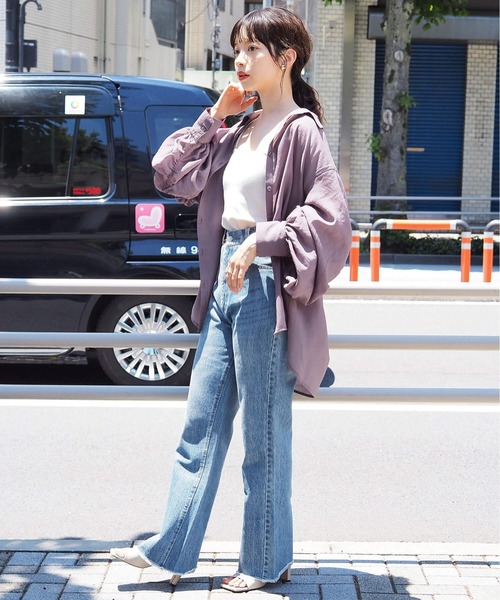 tiptop(ティップトップ)の「バックギャザーシアーBIGシャツ(シャツ/ブラウス・レディース・グレー系その他/オフホワイト/ブルー/ブラウン/ピンク・FREE)」の16枚目の写真