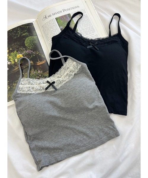 PHILLY(フィリー)の「【PHILLY】リボンデザインカップインキャミソール(キャミソール・レディース・ブラック/グレー・FREE)」の5枚目の写真