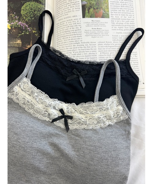 PHILLY(フィリー)の「【PHILLY】リボンデザインカップインキャミソール(キャミソール・レディース・ブラック/グレー・FREE)」の6枚目の写真