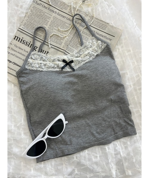 PHILLY(フィリー)の「【PHILLY】リボンデザインカップインキャミソール(キャミソール・レディース・ブラック/グレー・FREE)」の7枚目の写真