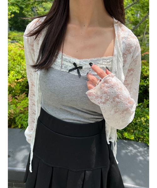 PHILLY(フィリー)の「【PHILLY】リボンデザインカップインキャミソール(キャミソール・レディース・ブラック/グレー・FREE)」の8枚目の写真