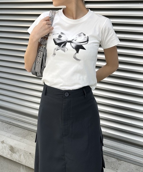 Silly(シリー)の「プリントリボンTシャツ(Tシャツ/カットソー・レディース・シルバー/ピンク・SMALL/MEDIUM/LARGE)」の13枚目の写真