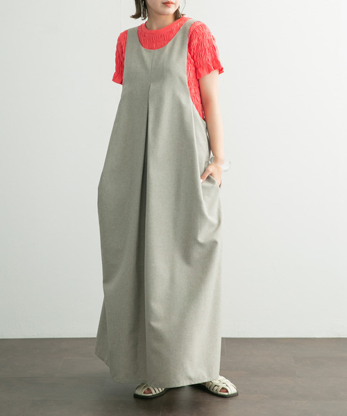 KBF（ケイビーエフ）の「2WAYバックストラップワンピース（ワンピース・レディース・チャコールグレー/ブルー系その他/ベージュ・ONE）」の5枚目の写真