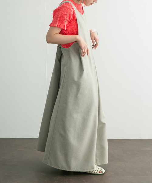 KBF（ケイビーエフ）の「2WAYバックストラップワンピース（ワンピース・レディース・チャコールグレー/ブルー系その他/ベージュ・ONE）」の6枚目の写真